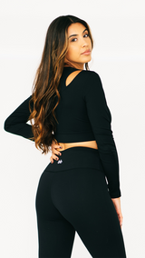 Second Skin Asymmetrical Long Sleeve Crop