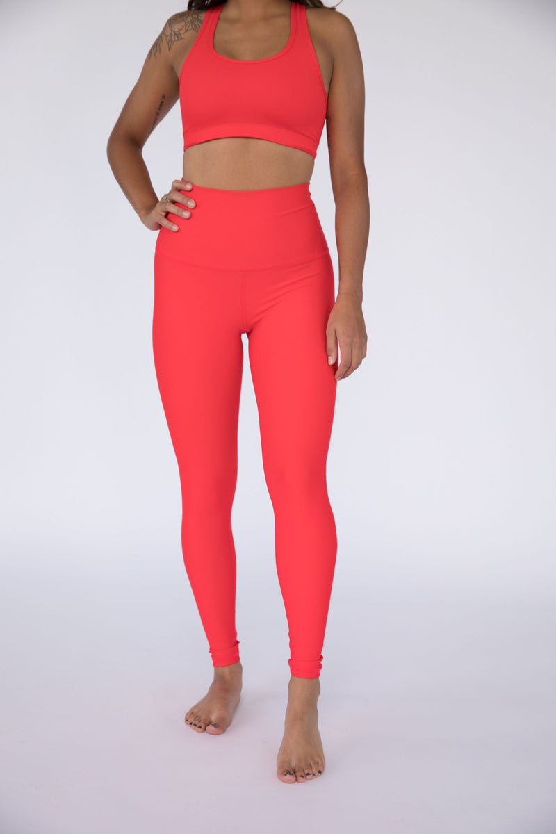 Candy Apple Red High Waisted Leggings – BoldBody Active