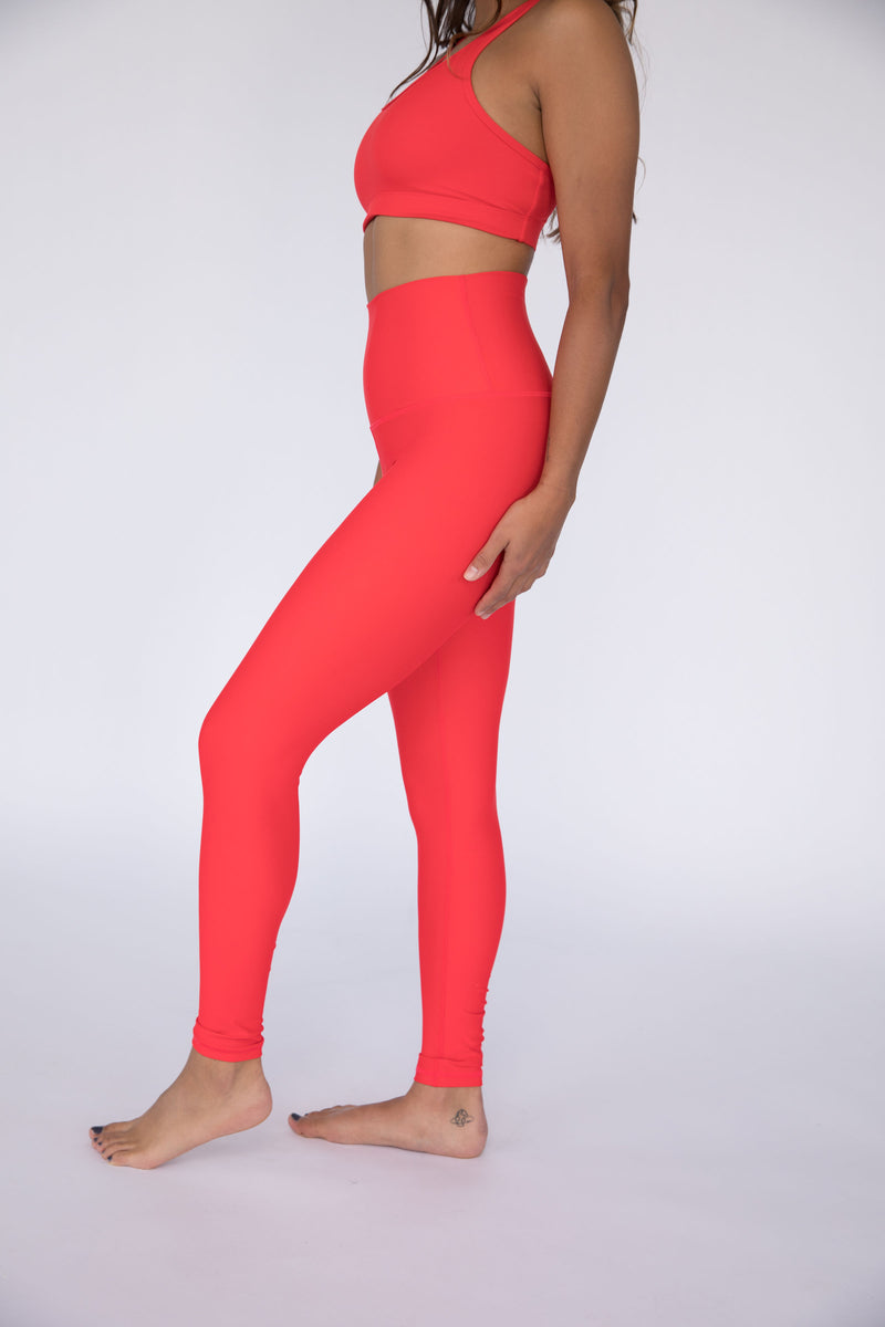 Candy Apple Red High Waisted Leggings – BoldBody Active