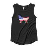 Dog Bless America Ladies’ Cap Sleeve T-Shirt